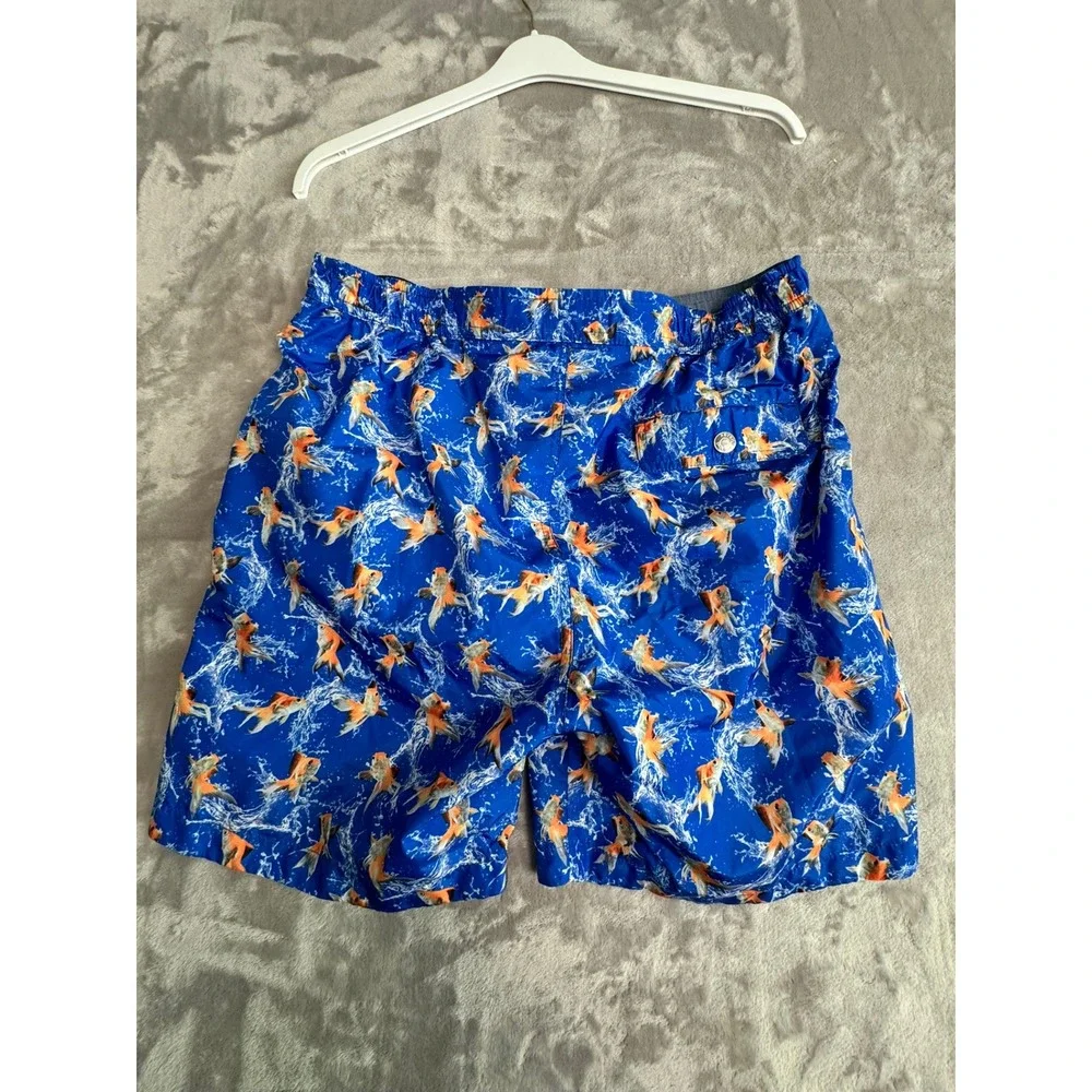 Peter Millar Collection Men's M Blue Koi‎ Fish Swim Trunks Shorts